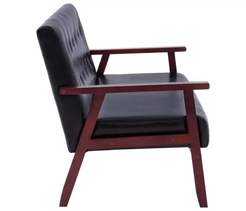 Diivanikomplekt, 3 Tk, Must, Kunstnahk