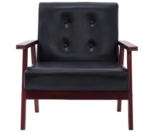 Diivanikomplekt, 3 Tk, Must, Kunstnahk