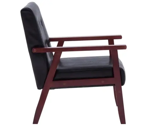 Diivanikomplekt, 3 Tk, Must, Kunstnahk