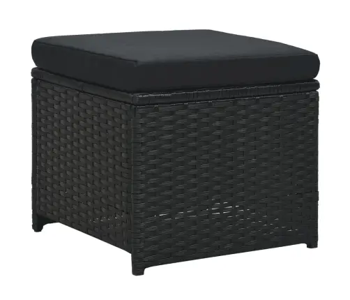 6-Osaline Aiamööblikomplekt Patjadega, Polürotang, Must