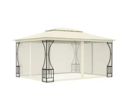 Dārza Nojume Ar Tīklu, 300X400X265 Cm, Krēmkrāsas Vidaxl