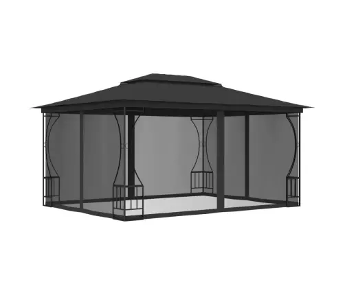 Pavėsinė Su Tinkleliu, Antracito Spalvos, 300X400X265Cm