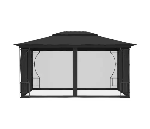 Pavėsinė Su Tinkleliu, Antracito Spalvos, 300X400X265Cm