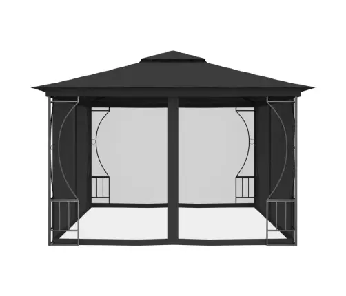 Pavėsinė Su Tinkleliu, Antracito Spalvos, 300X400X265Cm