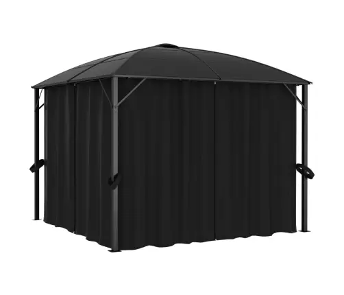 Pavėsinė Su Užuolaidomis, Antracito Spalvos, 300X300X265Cm