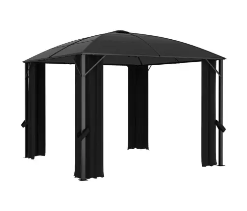 Pavėsinė Su Užuolaidomis, Antracito Spalvos, 300X300X265Cm