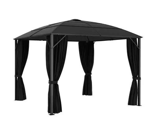 Pavėsinė Su Užuolaidomis, Antracito Spalvos, 300X300X265Cm