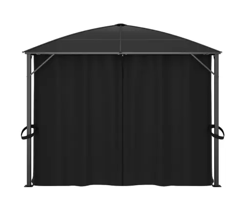 Dārza Nojume Ar Aizkariem, 400X300X265 Cm, Antracītpelēka Vidaxl