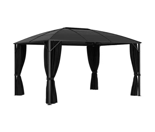 Dārza Nojume Ar Aizkariem, 400X300X265 Cm, Antracītpelēka Vidaxl