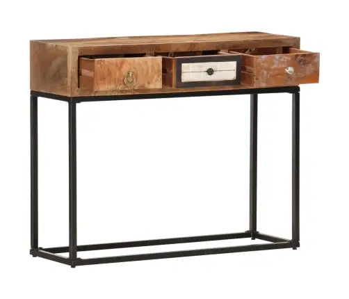 Konsoles Galdiņš, Zeltains, 90X30X75 Cm, Pārstrādāts Masīvkoks Vidaxl