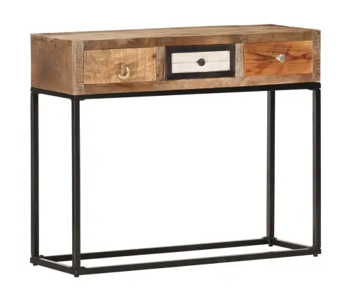 Konsoles Galdiņš, Zeltains, 90X30X75 Cm, Pārstrādāts Masīvkoks Vidaxl