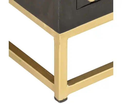 Tv Spintelė, Juoda Ir Auksinė, 120X30X40cm Mango Masyvas Tv Spintelė, Juoda Ir Auksinė, 120X30X40cm Mango Masyvas