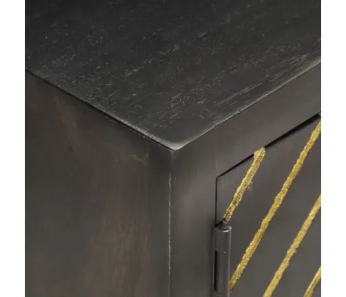 Tv Spintelė, Juoda Ir Auksinė, 120X30X40cm Mango Masyvas Tv Spintelė, Juoda Ir Auksinė, 120X30X40cm Mango Masyvas