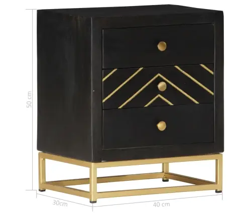 Öökapp, Must Ja Kuldne 40 X 30 X 50 Cm Mangopuit