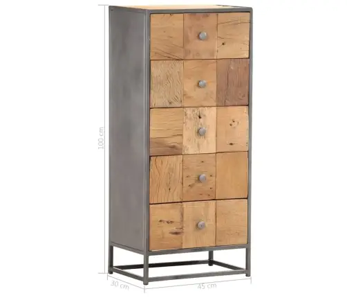 Kummut, 45 X 30 X 100 cm Toekas Taaskasutatud Puit