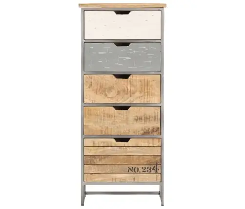 Atvilktņu Skapītis, 45X30X105Cm, Mango Masīvkoks Vidaxl