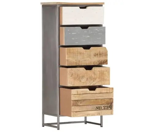 Atvilktņu Skapītis, 45X30X105Cm, Mango Masīvkoks Vidaxl