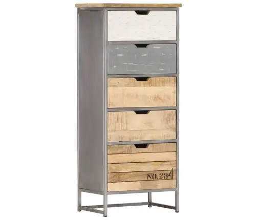 Atvilktņu Skapītis, 45X30X105Cm, Mango Masīvkoks Vidaxl