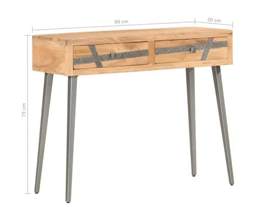 Konsolinis Staliukas, 90X30X75cm Akacijos Medienos Masyvas