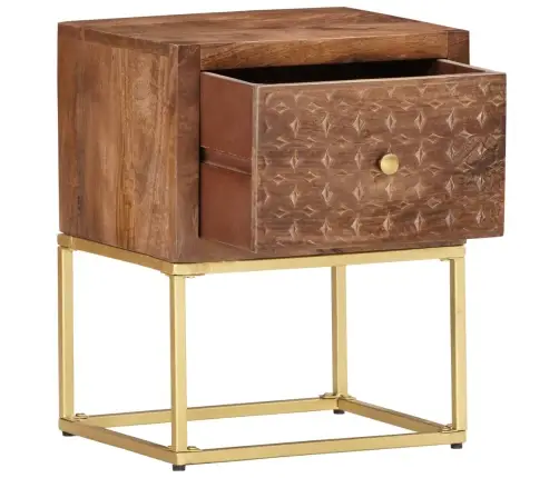 Naktinė Spintelė, 40X30X50cm Mango Medienos Masyvas