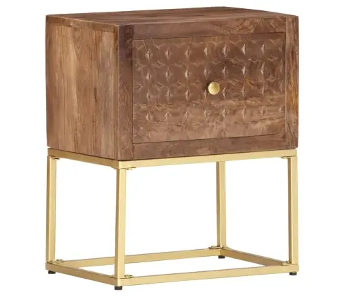 Naktinė Spintelė, 40X30X50cm Mango Medienos Masyvas