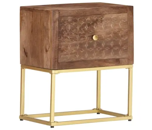 Naktinė Spintelė, 40X30X50cm Mango Medienos Masyvas