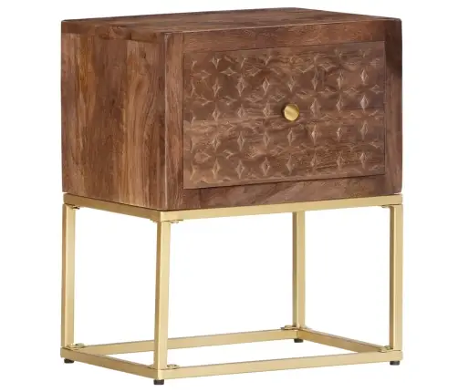 Naktinė Spintelė, 40X30X50cm Mango Medienos Masyvas