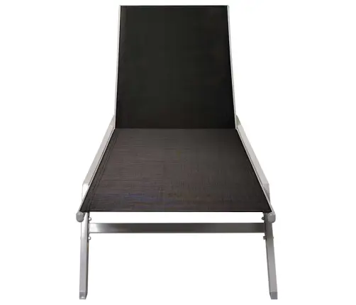 Sauļošanās Zvilnis, Tērauds Un Melns Tekstilēns Vidaxl