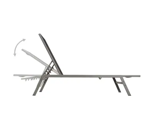 Sauļošanās Zvilnis, Tērauds Un Melns Tekstilēns Vidaxl