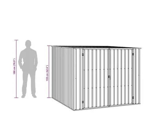 Sodo Pašiūrė, Pilka, 195X198X159cm Galvanizuotas Plienas