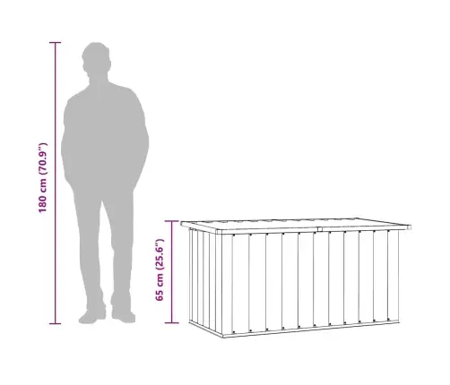 Dārza Uzglabāšanas Kaste, Pelēka, 129X67X65 Cm Vidaxl