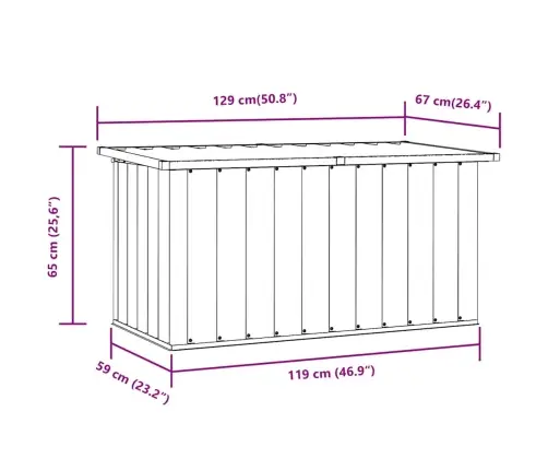Dārza Uzglabāšanas Kaste, Pelēka, 129X67X65 Cm Vidaxl