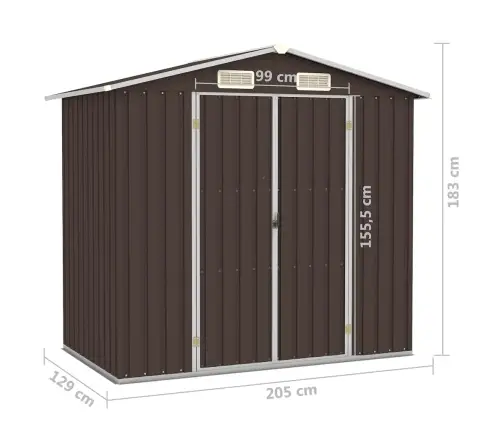 Sodo Pašiūrė, Ruda, 205X129X183cm Galvanizuotas Plienas