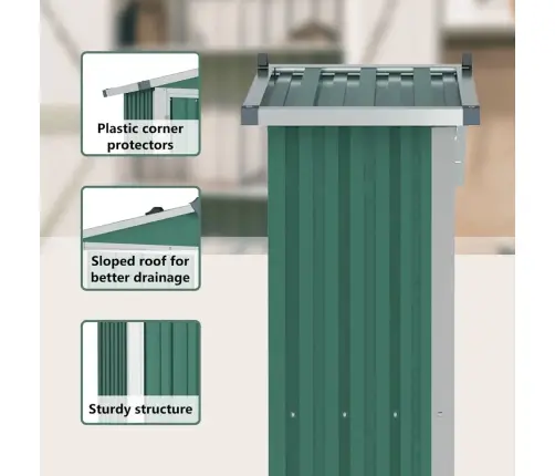 Sodo Pašiūrė, Žalia, 116X45X175cm Galvanizuotas Plienas