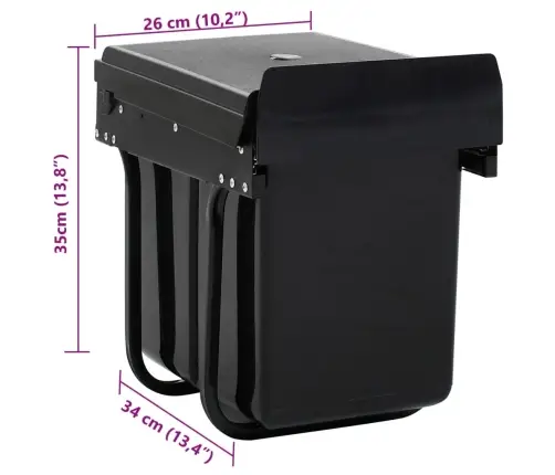 Väljatõmmatav Prügikast, Pehmelt Suletav, 20 L