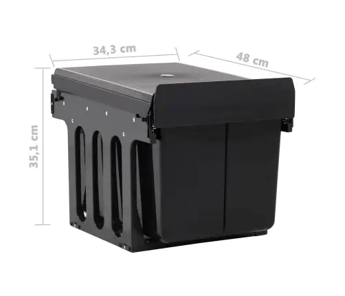Ištraukiama Virtuvės Spintelės Šiukšliadėžė, 48L, Soft-Close