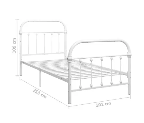 Gultas Rāmis, Balts Metāls, 90X200 Cm Vidaxl