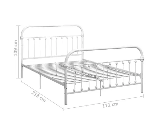 Gultas Rāmis, Balts Metāls, 160X200 Cm Vidaxl
