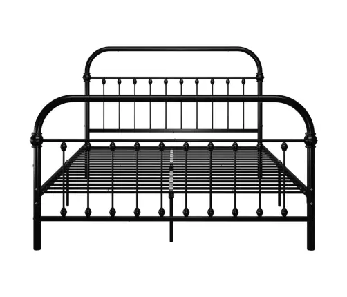 Voodiraam, Must, Metall, 140 X 200 Cm