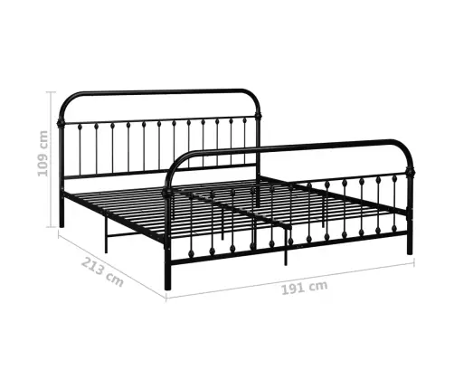 Voodiraam, Must, Metallist, 180 X 200 Cm