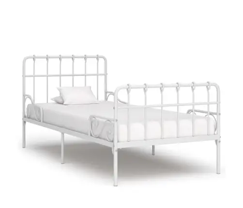 Lovos Rėmas Su Grotelių Pagrindu, Baltas, 90X200cm Metalas