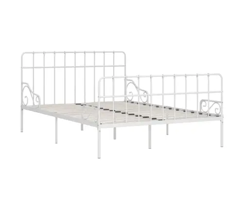 Gultas Rāmis Ar Redeļu Pamatni, Balts Metāls, 120X200 Cm Vidaxl