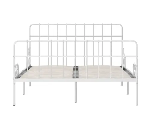 Gultas Rāmis Ar Redeļu Pamatni, Balts Metāls, 120X200 Cm Vidaxl