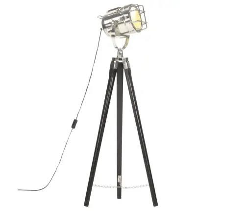 Grīdas Lampa Uz Statīva, Melns Mango Masīvkoks, 97 Cm        Vidaxl