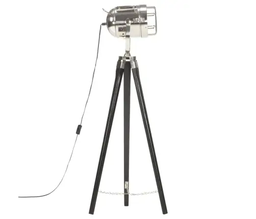 Grīdas Lampa Uz Statīva, Melns Mango Masīvkoks, 97 Cm        Vidaxl