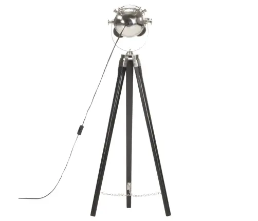 Grīdas Lampa Uz Statīva, Melns Mango Masīvkoks, 97 Cm        Vidaxl