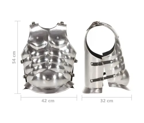 Romiešu Bruņuveste, Replika, Sudraba Krāsas Tērauds Vidaxl