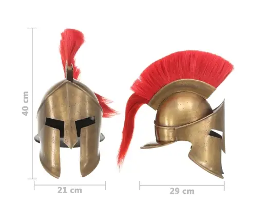Grieķu Karotāju Bruņucepure, Replika, Misiņa Krāsas Tērauds Vidaxl