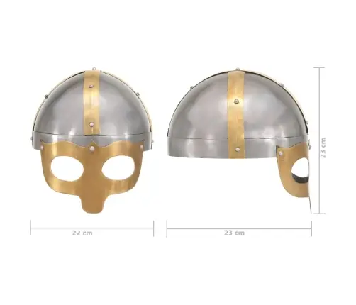 Vikingu Bruņucepure, Replika, Sudraba Krāsas Tērauds Vidaxl
