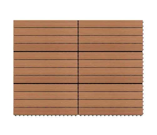 Wpc Flīzes, 60X30 Cm, 6 Gab., 1 M², Brūnas Vidaxl